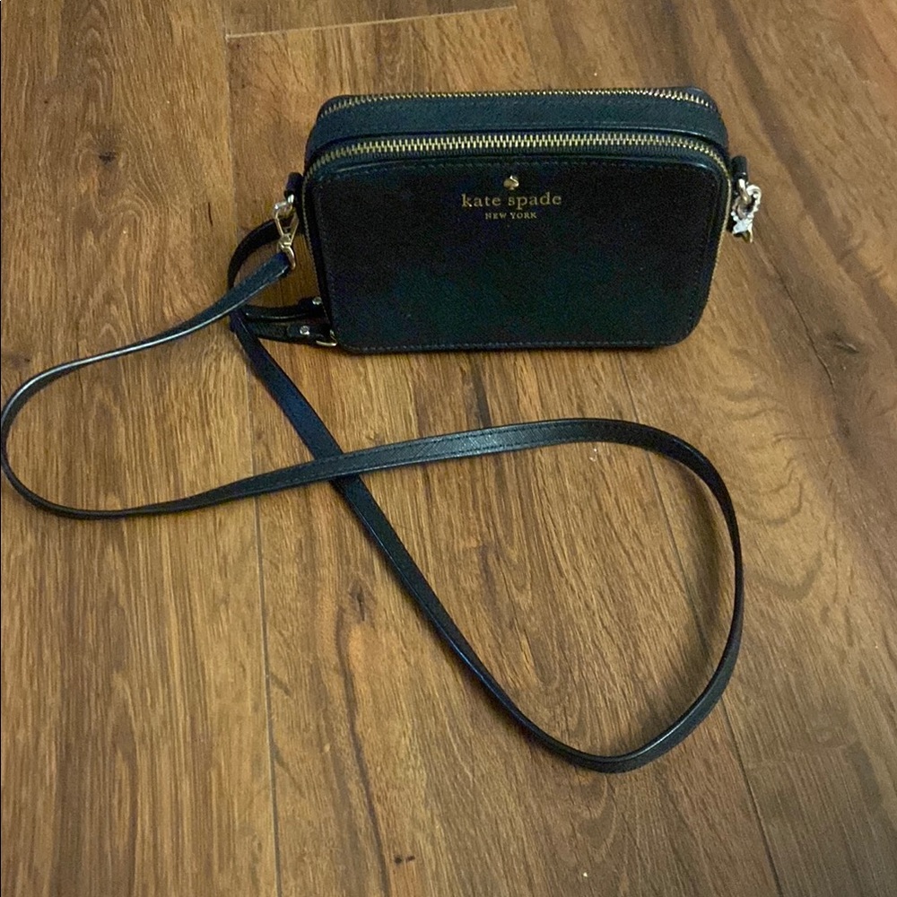 Kate Spade Double Zip Mini Crossbody Black - Picture 2 of 10